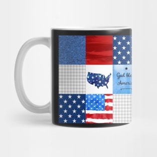 God Bless America Patchwork Mug